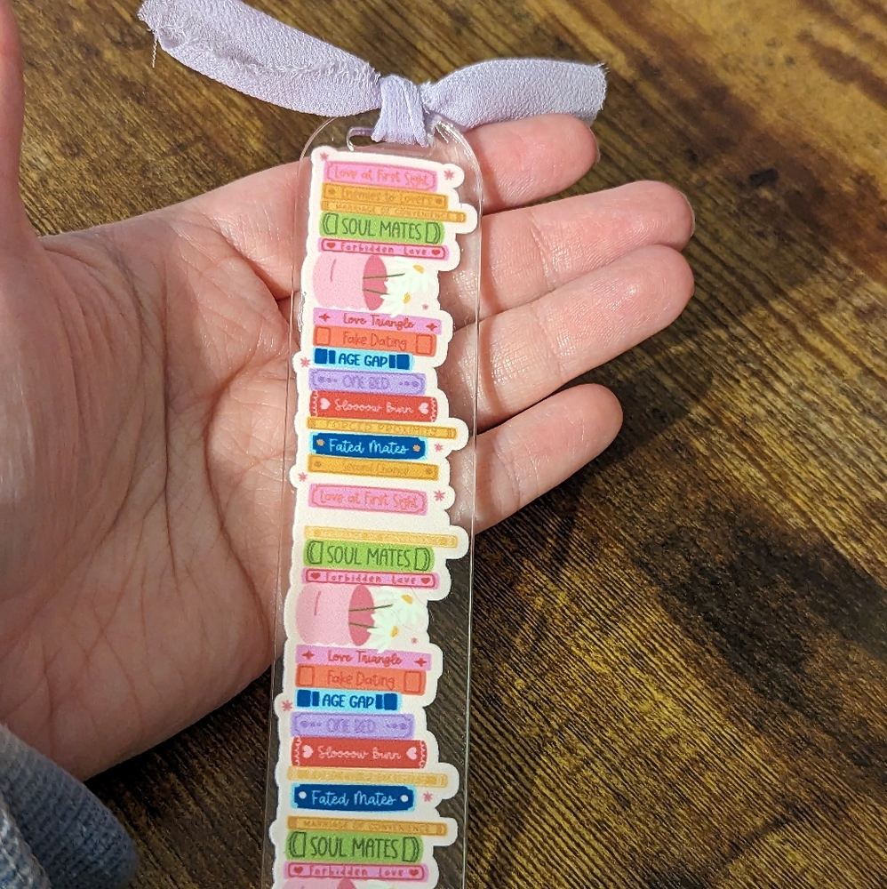 2 For $5 Item: Book Stack Acrylic Bookmark New!